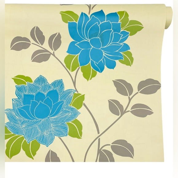 Yifely Large Blue Peony Shelf Liner Self-Adhesive Dresser Drawer Covering (070) - Picture 1 of 4